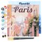 Figured'Art Mini Paint by Numbers Kit for Adults with Frame Travel Poster Paris Small format 8"x8" - Craft Art Painting DIY Canvas Already Stretched on a Wooden Frame